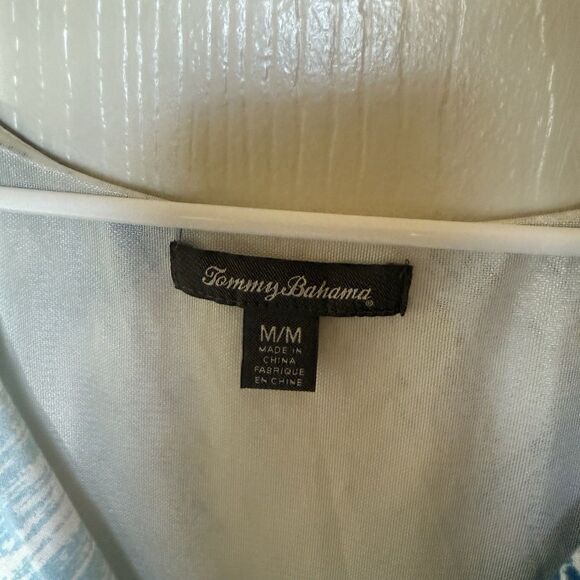 Tommy Bahama Wrap Lined Maxi Dress Medium Blue Sleeveless Vacation Summer - Picture 2 of 9